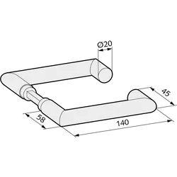 Türdrücker für Glastürschlösser, Rechteckform