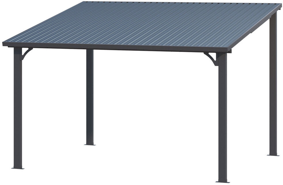 Blue Elephant Hardtop Gazebo With Galvanized Steel Sloping Roof Stainless Steel 12' W x 10' D
