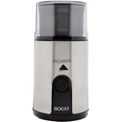 Sogo Stainless Steel Wet & Dry Grinder with Dual Stainless Steel, Kaffeemühle, Silber