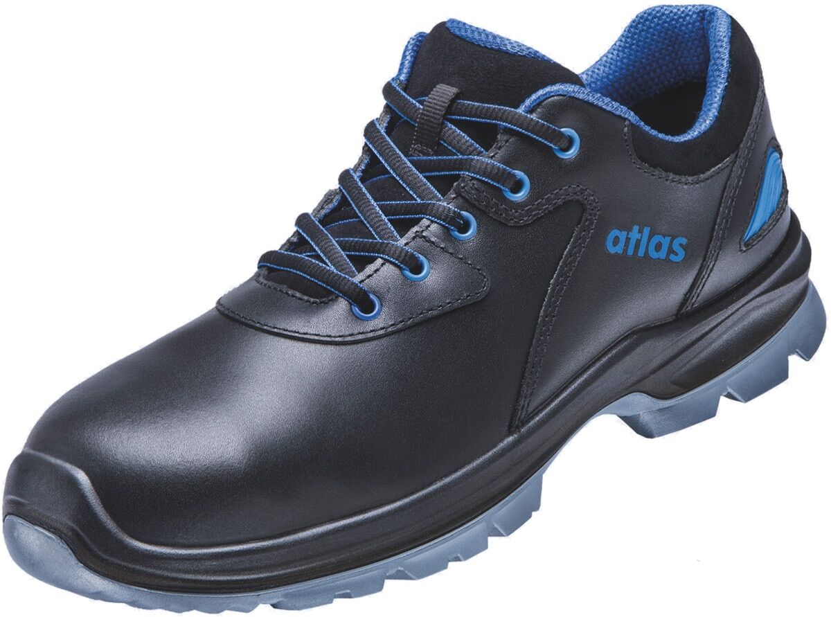 Sicherheitsschuh ATLAS SCHUHE "SL 645 XP blue ESD" Gr. 39, schwarz (schwarz, blau), 39, Obermaterial: 100% Rindsleder Leather cow., Schuhe, Sicherheitsschuh