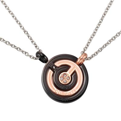 Schmuckset FIRETTI "Multipack Schmuck Geschenk Halsketten LIEBE", rosa (edelstahlfarben, roségoldfarben, schwarz, weiß), Schmuck_Sets, Damen, Edelstahl, Schmuckset, mit Zirkonia (synth.)