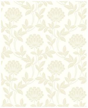 Advantage Ogilvy Bone Floral Wallpaper - 20.5 x 396 x 0.025