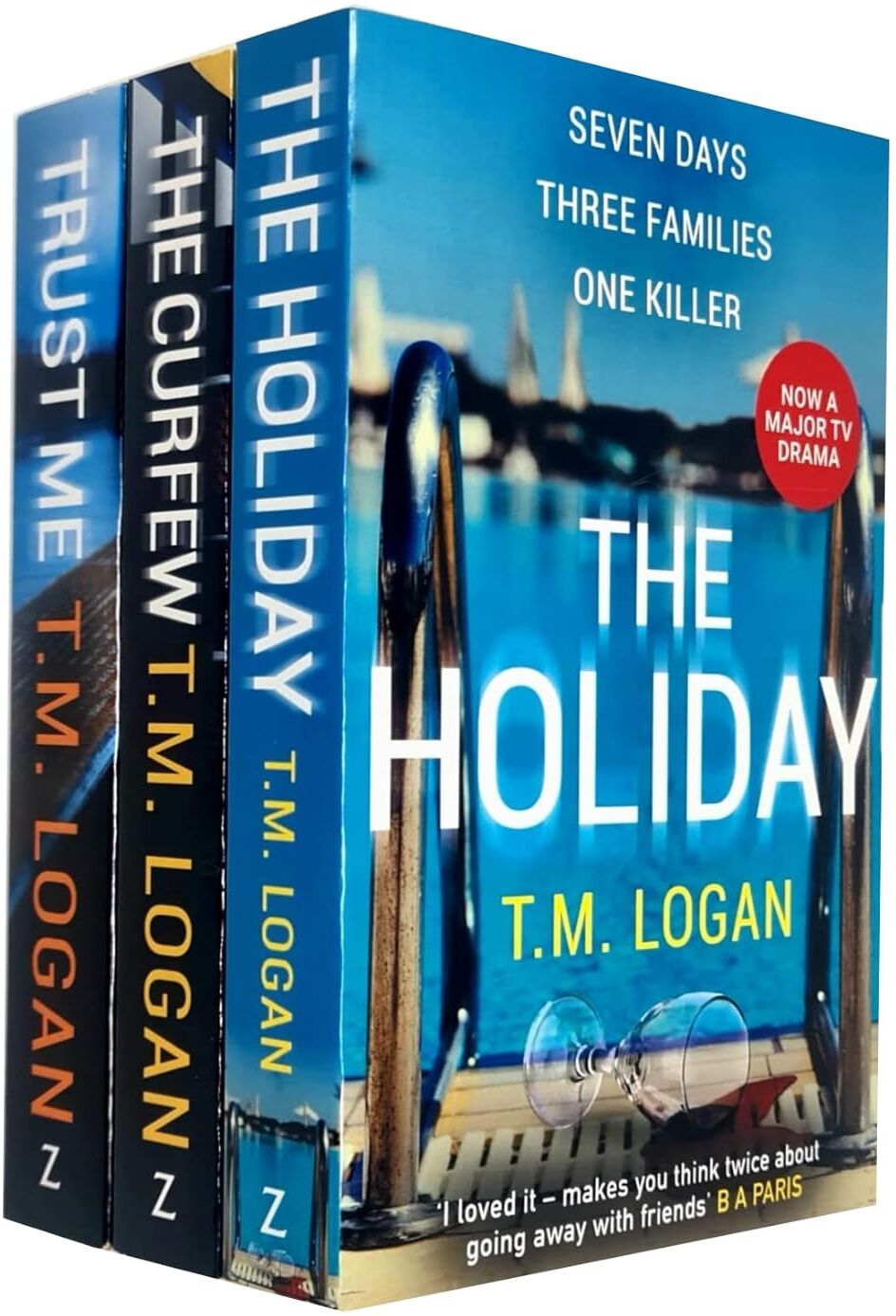 Zaffre T.M. Logan Collection 3 Books Set (The Holiday, The Curfew, Trust Me) - Adult Paperback Psychological Thriller Bestseller