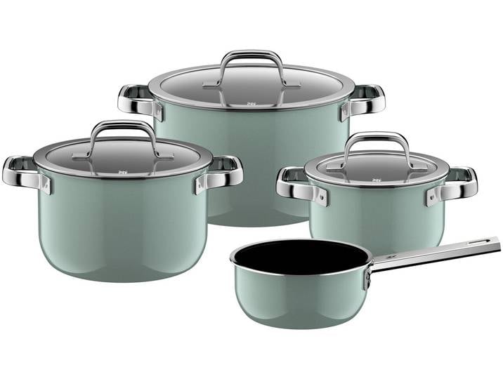 WMF Topfset 4-tlg. Eucalyptus Haze FUSIONTEC MINERAL PRO, eukalyptus, Edelstahl
