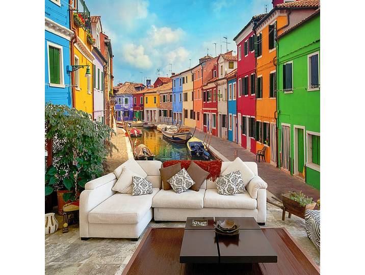 Vliestapete Colorful Canal in Burano 200 x 140cm 200 x 140 cm