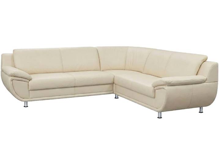 Ecksofa, Microfaser PRIMABELLE, Beige, 267×247 cm, Mit Schlaffunktion & Armlehnen, Modern, TRENDMANUFAKTUR