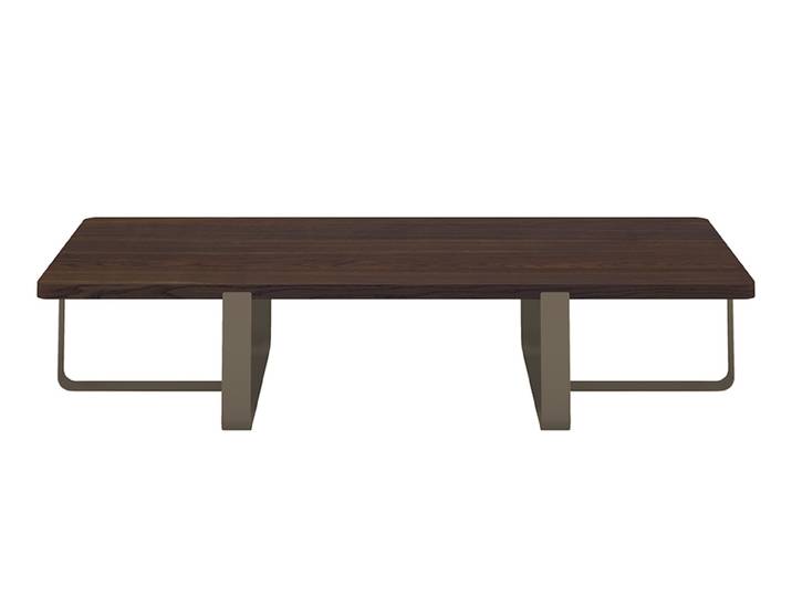 MEME DESIGN table basse INN DOUBLE (Boue - Chêne fumé et métal)