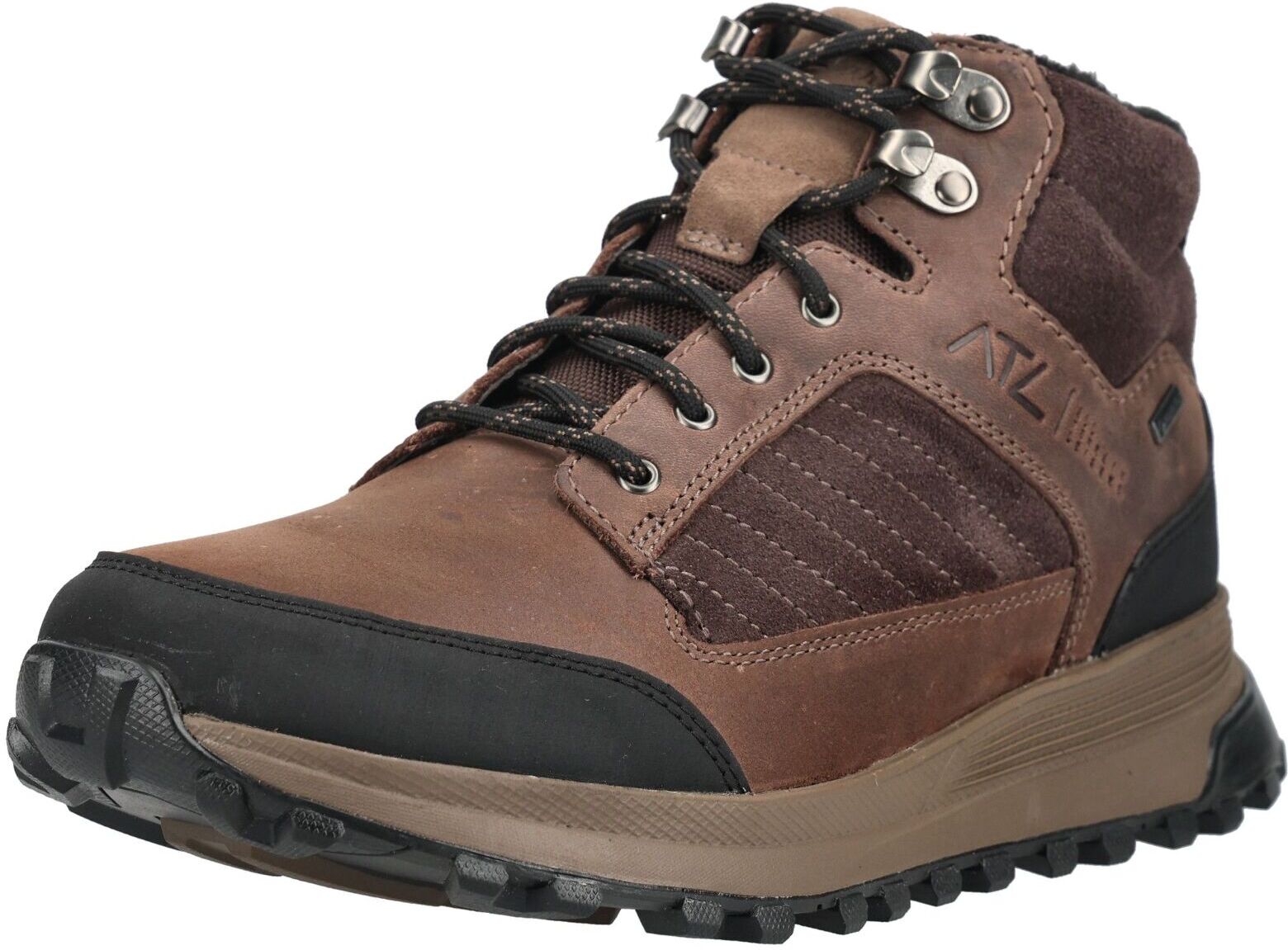 Schnürstiefelette CLARKS "Clarks Stiefelette Leder", Herren, Gr. 44, Lederimitat, braun, Schuhe Schnürstiefelette