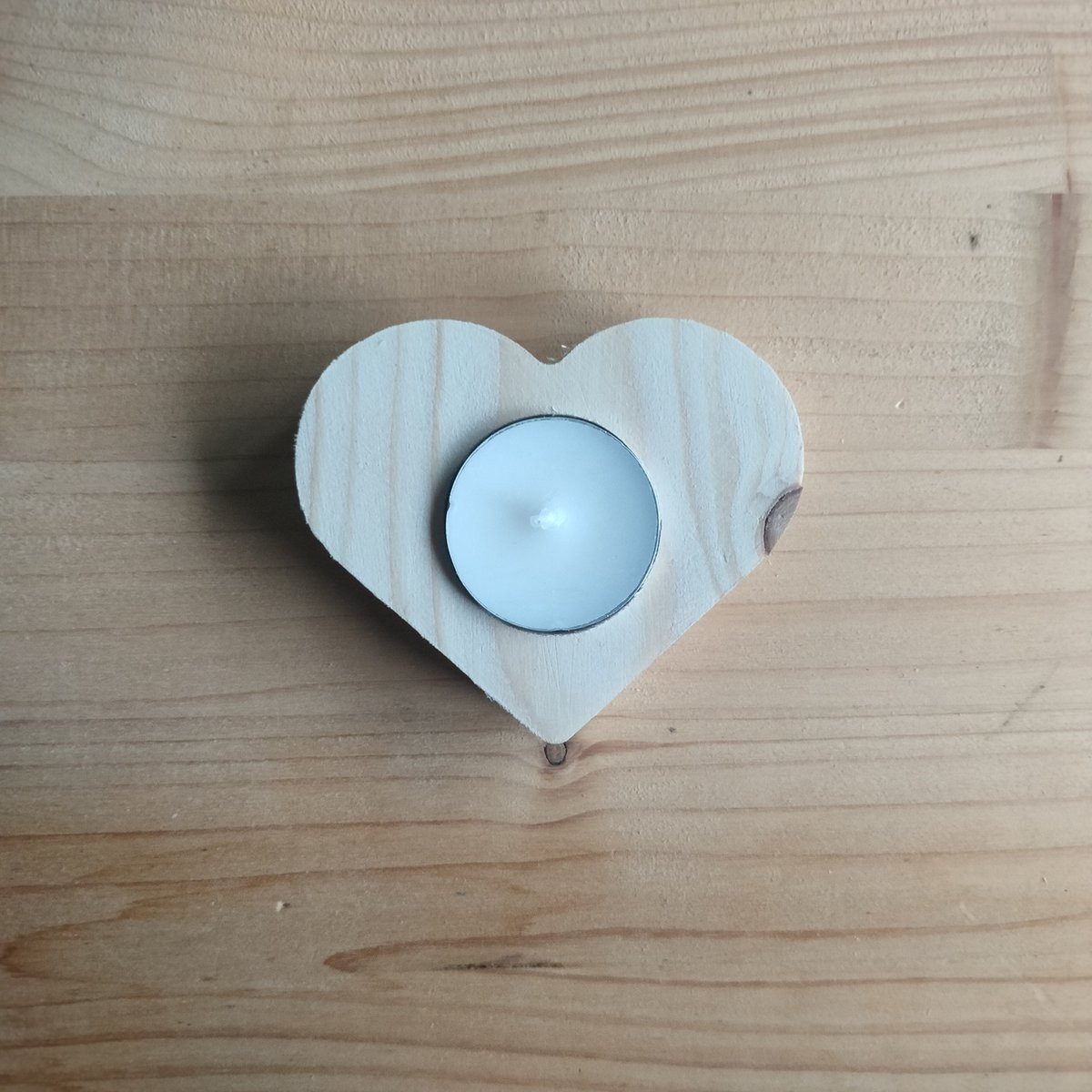 Witte houten hart kaarsenhouder voor home decoratie