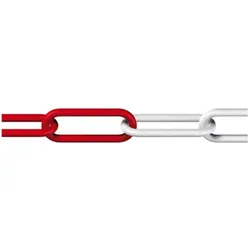 Dörner + Helmer, Kette, 128954 Absperrkette Rot, Weiss Kunststoff 25m (25 m)
