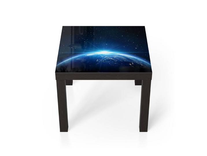 DEQORI Couchtisch 'Sonnenaufgang im All', Glas Beistelltisch Glastisch modern