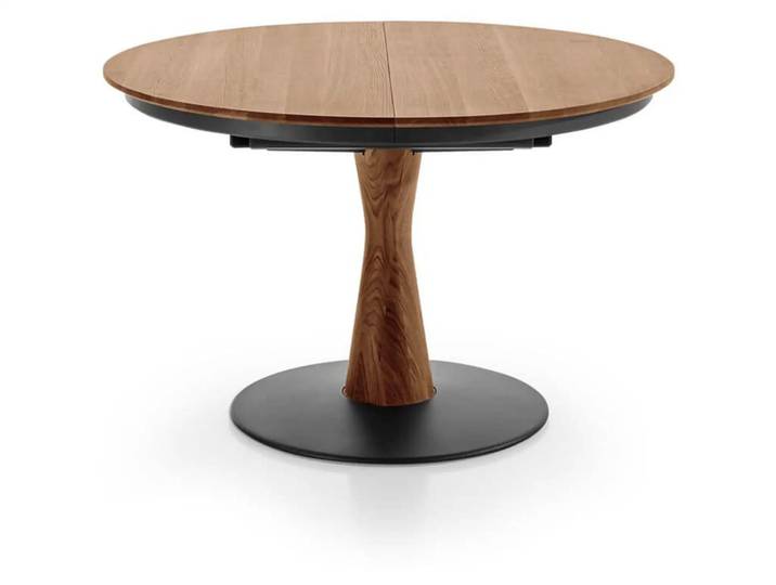 Esstisch Rota, Ausziehbar, Eiche Massiv, Durchmesser 120 cm h 74 cm