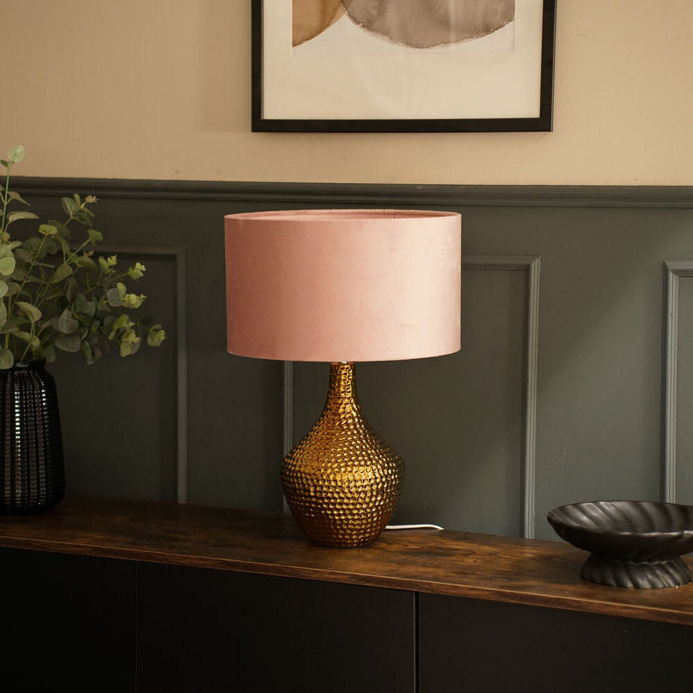 Fairmont Park Deshi Ceramic Table Lamp Blush 36.5cm H X 24.5cm W X 79.5cm D