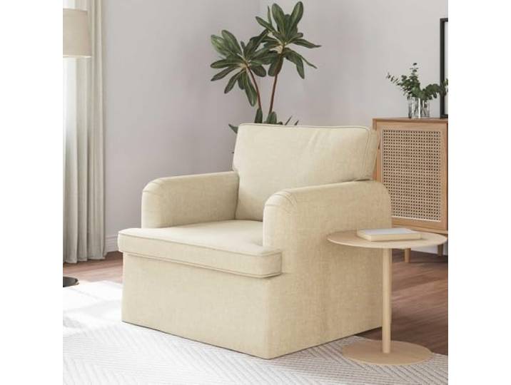 ZQQLVOO Sofa Creme 84 x 80 x 85 cm Stoff Modular Design, Metallgestell, Atmungsaktiv, Wohnzimmer Schlafzimmer