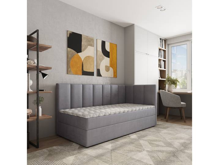 Masseno Boxspringbett BEVE mit Bettkästen 80x200 cm - Grau, KRONOS 15