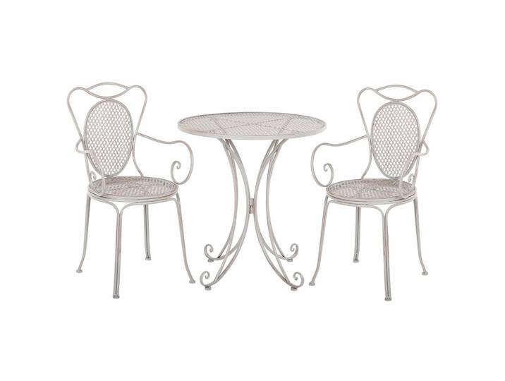 BALKONSET 2-Sitzer grau Metall Cilento