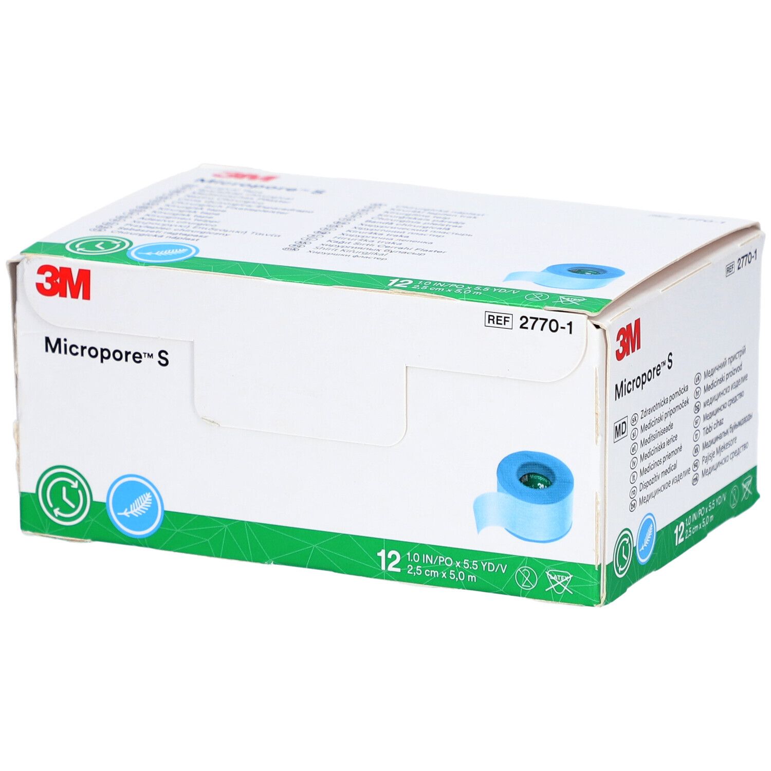 Micropore S Silikonrollenpflaster 2,5 cmx5 m 12 St Pflaster