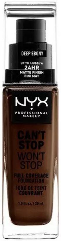 NYX-PROFESSIONAL-MAKEUP - Full Coverage Foundation - Can't Stop Won't Stop, One Size, Deep Ebony