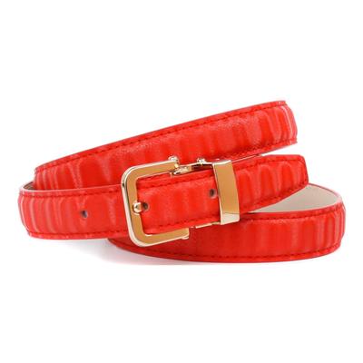 Ledergürtel ANTHONI CROWN, Damen, Gr. 70, rot, Leder, gemustert, Gürtel Ledergürtel, Gürtel aus innovativem Leder mit kleiner eckiger Schließe