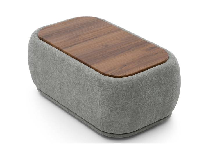 Modulares rechteckiges Hocker mit Tischplatte Bommo in grauem