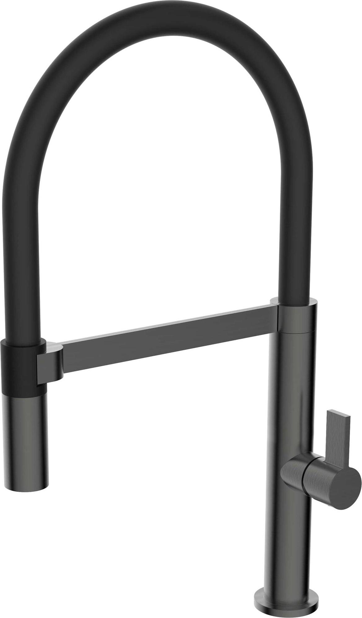 Caressi Eco keukenmengkraan rond met flexibele uitloop gun Metal