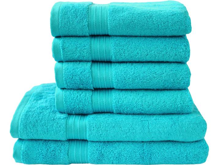 Handtuch Set DYCKHOFF Siena , blau (aqua), Obermaterial: 100% Baumwolle, Handtuch-Sets, Handtuch Set, in tollen Unifarben