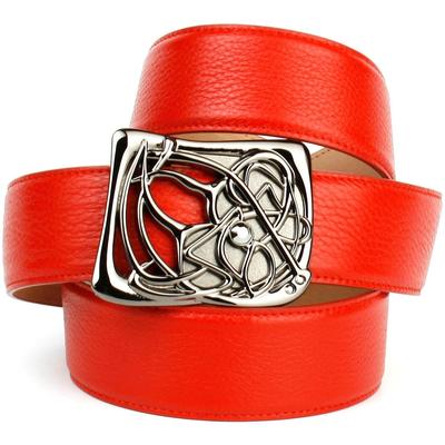 Ledergürtel ANTHONI CROWN, Damen, Gr. 105, rot, Leder, unifarben, Gürtel Ledergürtel, mit Designer-Schließe