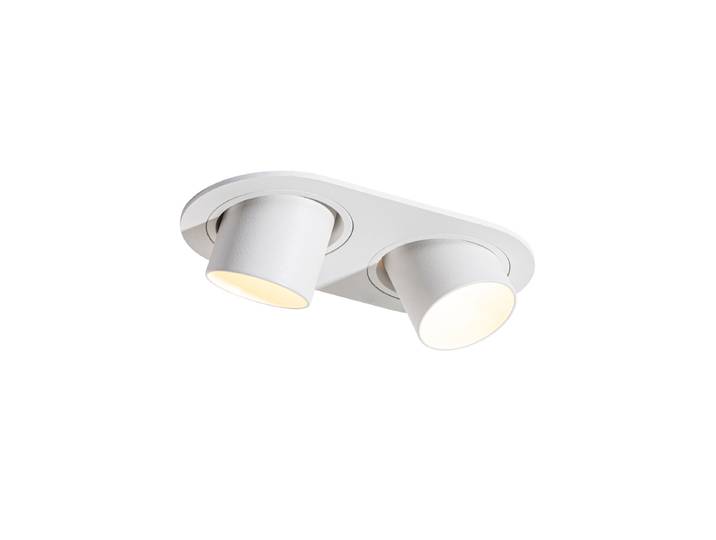 Spot encastré arrondi blanc GU10 orientable 2 lumières - Installa