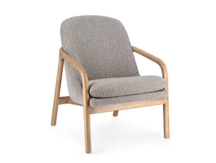 Feeling4Home Sessel Elaide aus Bouclè-Stoff, Grau