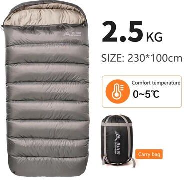 Uplifted Finds Large 3 Season Camping Sleeping Bag Wide Long Size For Adults brown 2.5 Kg