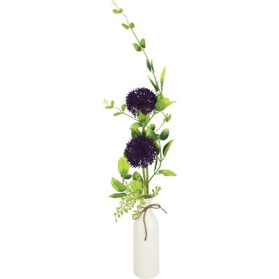 Kunstblume I.GE.A. "Arrangement Allium", lila (violett), B:28cm H:63cm L:15cm, Kunstpflanzen, Vase aus Keramik