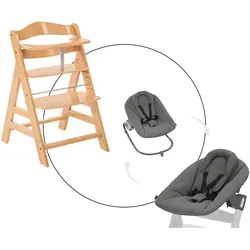 Hauck Bundle Hochstuhl Alpha+ inkl. Alpha Bouncer Premium, natur