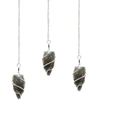 Raw Gemstone Pendulum - Moss Agate