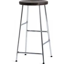 Cornet Barhocker 65 cm Eiche dunkel auf verchromten Beinen