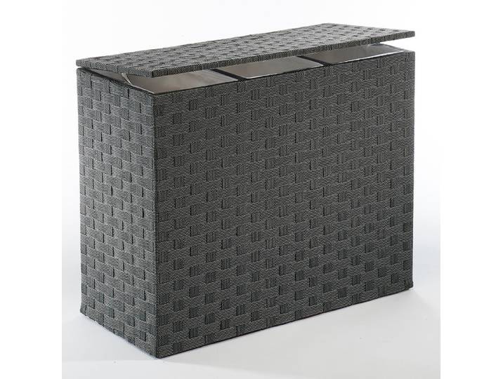 Wäschesortierer LOCKER Nylon , schwarz, B:35cm H:63cm T:77cm, Wäschesammler, Wäschesortierer