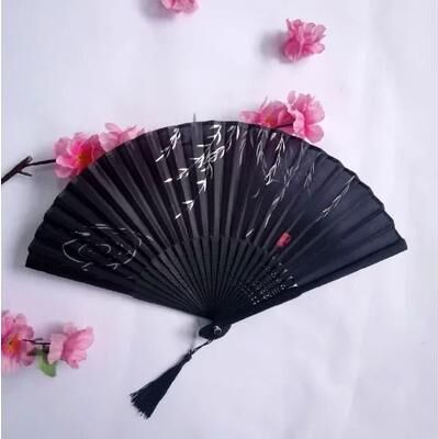 Uplifted Finds Folding Hand Fan In Retro Chinese Style For Dance Performance And Decorative Gifts black