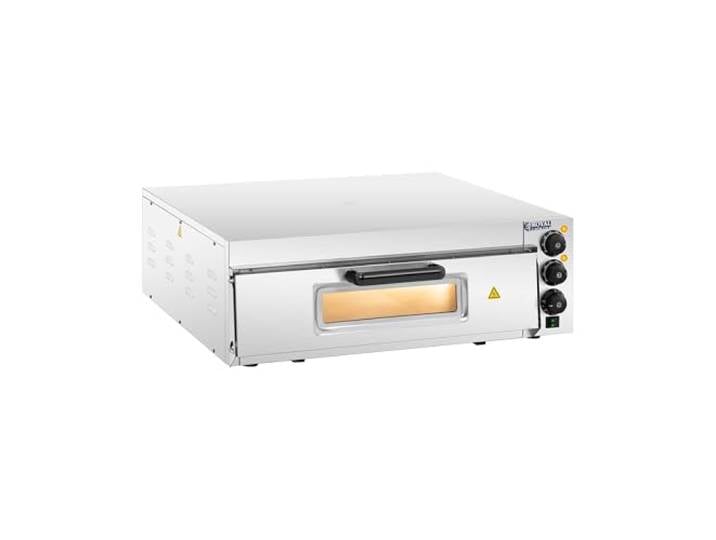 Royal Catering RCPO-2000-60-1 Pizzaofen 1 Kammer Ø 60 cm Glastür Pizza Backofen Flammkuchenofen Elektro Steinbackofen