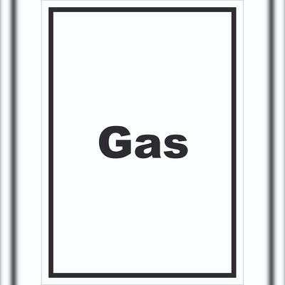 Gas Schild mit Text Anschluss hochkant A4 Rückseite selbstklebend