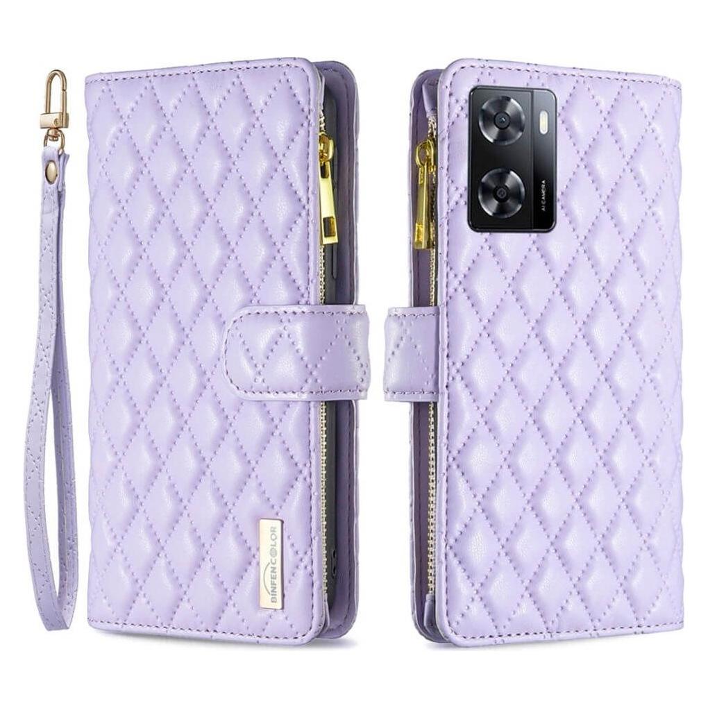 Binfen Color OPPO A57s - BINFEN Brieftaschen Hülle violett (Oppo A57s) (660105956F)