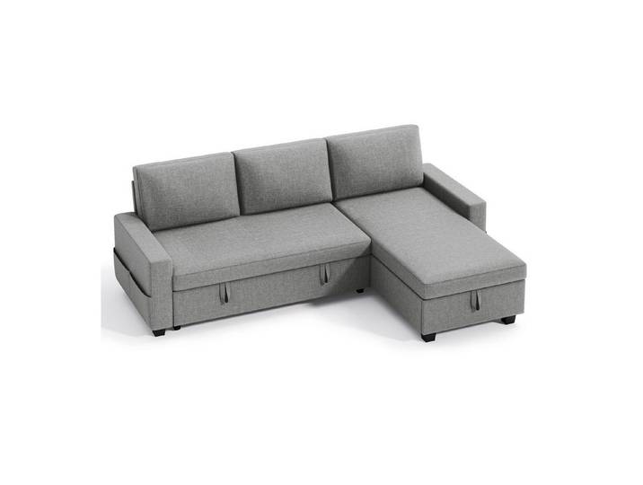 Blishom Ecksofa Ecksofa mit Ausziehfunktion und Stauraum, L-Form Sofa, Ausziehfunktion, Stauraum, Wohnzimmer, Lounge