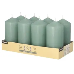 Papstar 8er-Pack Stumpenkerzen 10 cm mehrfarbig, 10 cm
