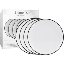 Wächtersbach, Geschirrset, Frühstücksteller 'Elements black Line' 4er Pack (4 Stk.)