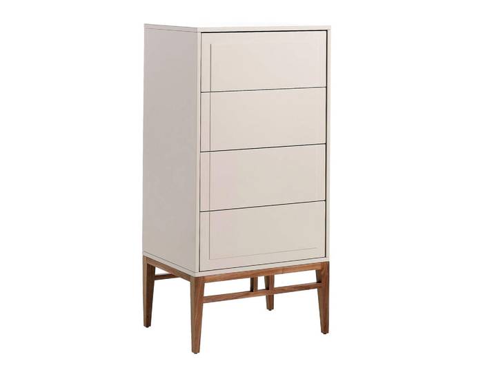 Angel Cerda Hiffonier aus grauem Holz und Walnuss 60/45/120 cm, Walnussfarben, Grau, Nachbildung,Nussbaum, Essen/Getränk, Rechteckig,Rechteckig, 60x120x45 cm, Kleinmöbel, Kommoden, Kommoden