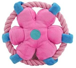 Inspired Finds Durable Rope Fetch Dog Toy For Chewing, Tug Play & Teeth Cleaning pink