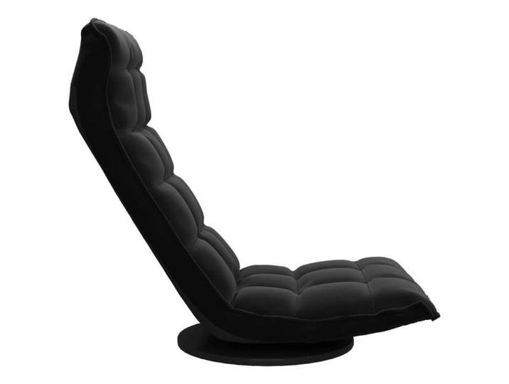 Confortable Chaise pivotante de sol Entièrement réglable Noir Velours__22420