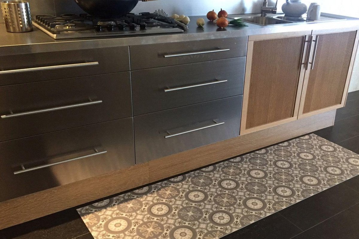 JYG Keukenloper Retrolux Mechelen - Grijs/Beige - 62 x 300 cm