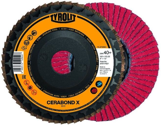 TYROLIT Disque à lamelles CERABOND X 125 mm CA-60 renforcé (34577063)