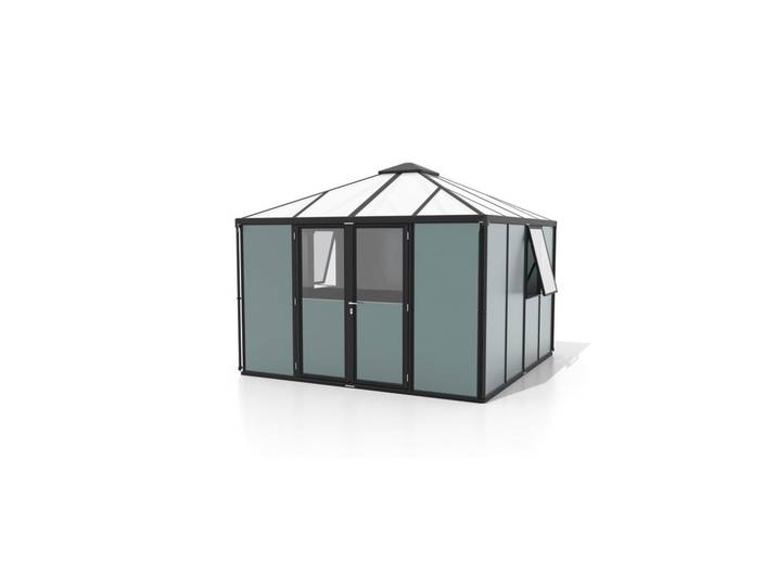 Gerätehaus Universum Gerätehaus, Schwarz, Metall, Kunststoff, 321.5x264.5x321.5 cm, Gartenzubehör, Geräteschuppen