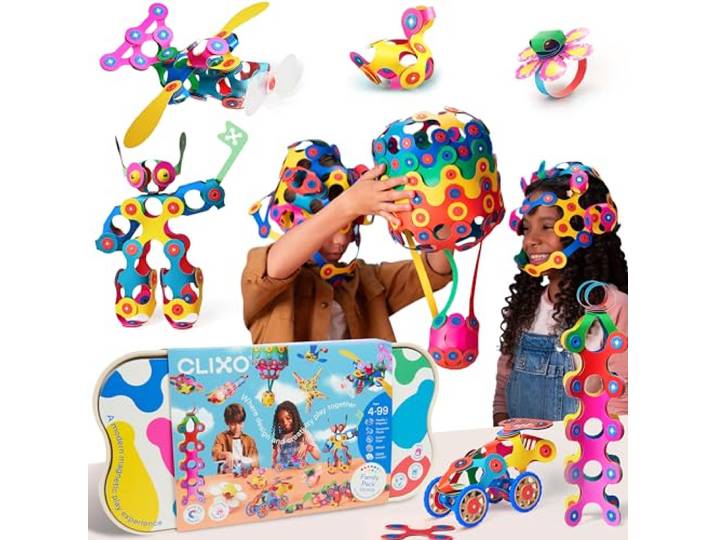 Clixo Freundschaftspaket - 150-teiliges Flexibles magnetisches Bauspielzeug für kreatives Familienspiel STEAM-Lernen, offenes Spielen Perfekt für kollaborativen Spaß, Reisen und pädagogische
