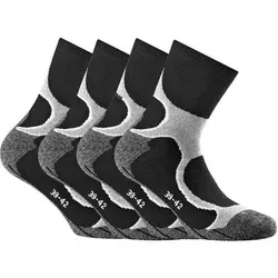 ROHNER Rohner Basic Unisex Running Quarter Socken, 4er Pack - Sportsocken, Outdoor, Walking, Größe 35-38 in Grau Grau
